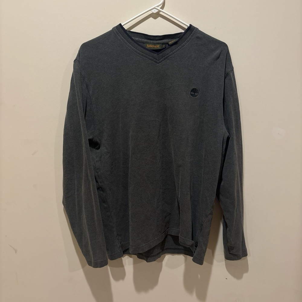 Timberland Men's Dark Gray Long Sleeve Tee